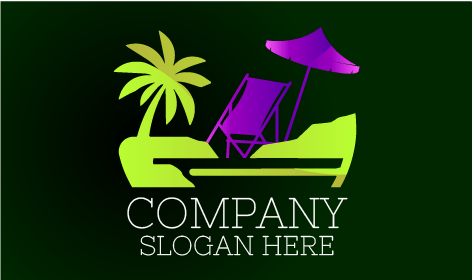 Logo Perjalanan Pantai Palm Tree
