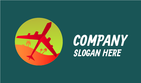 Logo Pesawat Travel Merah Premium