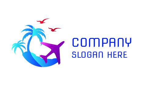 Purple Airplane Travel Logo