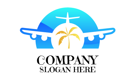 Sunny Beach Trip Travel Logo