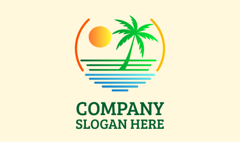 Büyüleyici Gün Batımı Ağacı Logosu