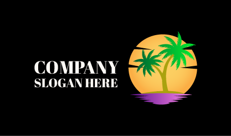 Green Coconut Tree Logo