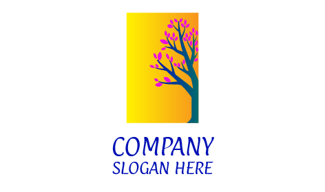 Pink Leaves Tree Logo
