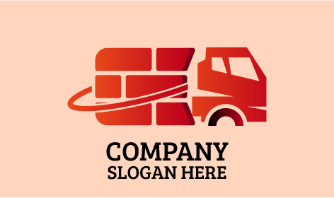 Logo De Camionnage Rouge Foncé