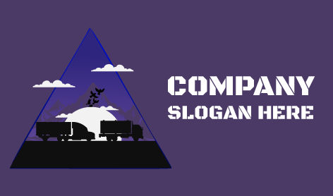Logo Silhouette De Camion De Nuit