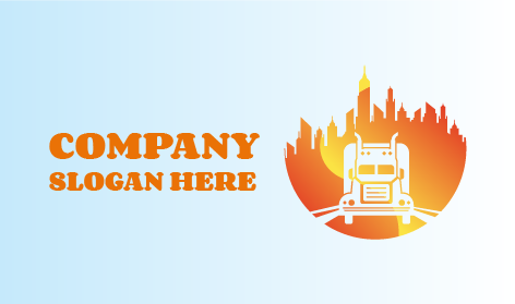 Logo De Camionnage Au Paysage Orange