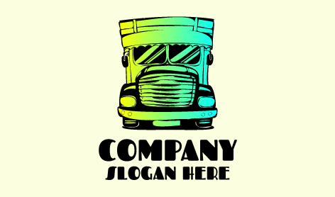 Retro Bus Trucking Logo