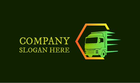Logo De Camionnage Vert En Mouvement