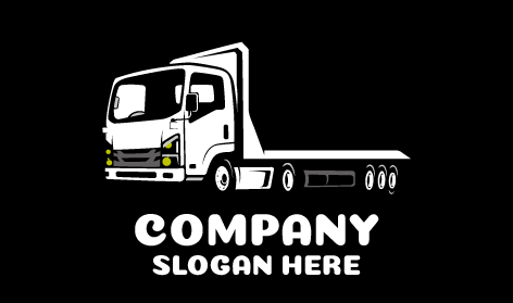 White Ten Wheeler Trucking Logo