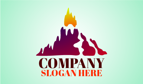 Blazing Flame Volcano Logo
