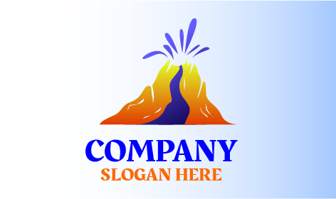 Blue Lava Volcano Logo
