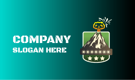 Dark Gray Mountain Volcano Logo