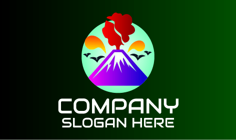 Deep Red Volcano Logo