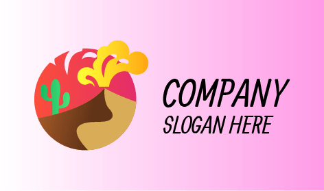 Desert Cactus Volcano Logo
