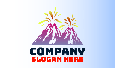 Dual Fireworks Volcano Logo