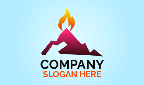 Flaming Mountain Volcano Logo