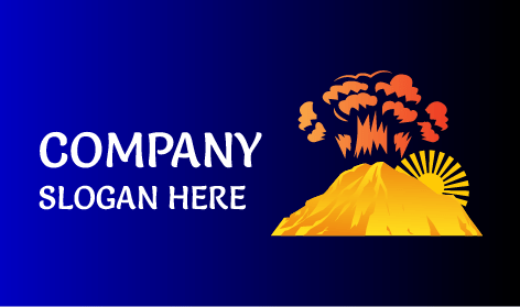 Goldenes Sonnenvulkan-Logo