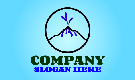 Inky Blue Lava Volcano Logo