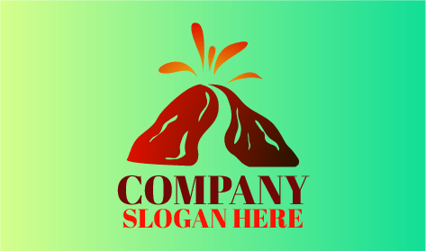 Lava and Mountain Volcano Logo