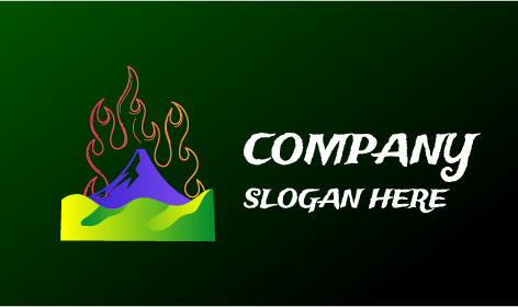 Monoline Flames Volcano Logo