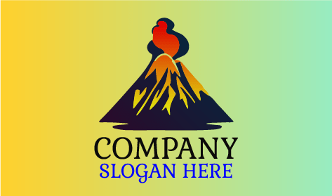 Orange Lava Volcano Logo