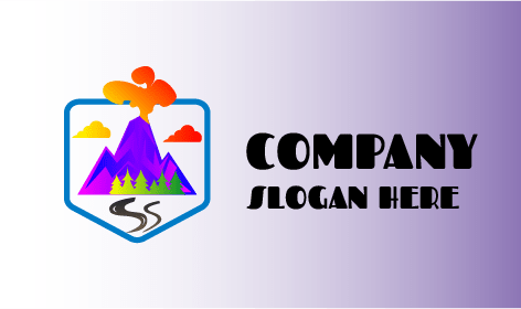 Picturesque Mountain Volcano Logo