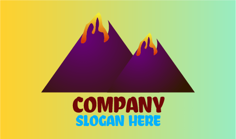 Purple Volcano Mountain Logo