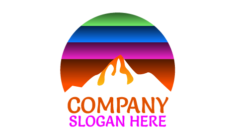 Rainbow Lava Volcano Logo
