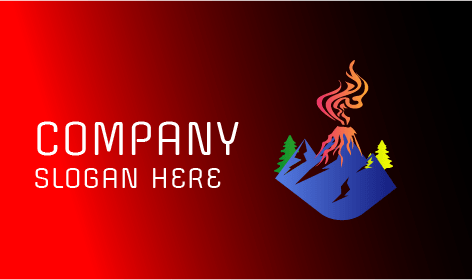 Reddish Swirling Volcano Smoke Logo