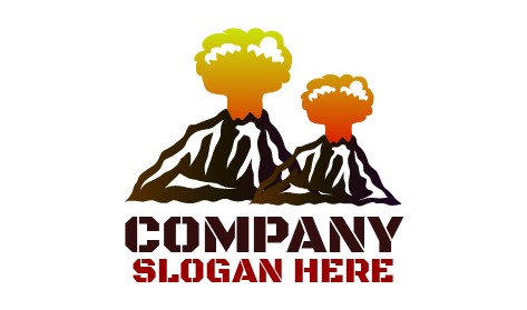 Twin Eruption Volcano Logo