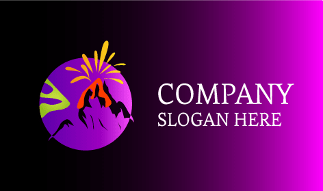 Yellow Sparks Lava Volcano Logo