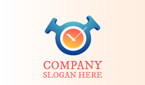 Logo De Montre Bleu Décoratif