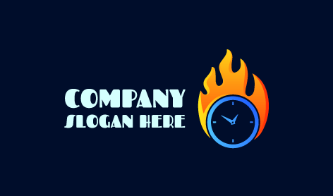 Logotipo De Reloj De Llama Naranja