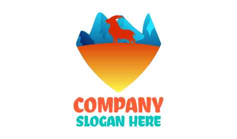 Logotipo Azul Do Inverno Dos Cervos Da Montanha