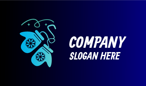 Sarung Tangan Hangat Biru Logo Musim Dingin