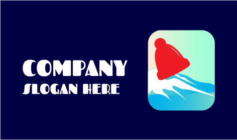 Logo Musim Dingin Es Biru Kristal