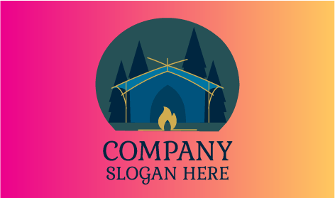 Logotipo De Inverno De Acampamento Ardente