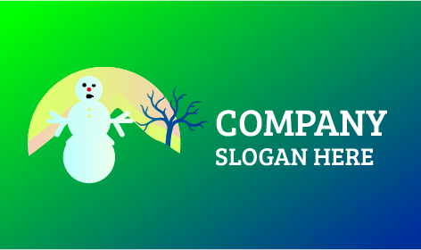 Logo Musim Dingin Manusia Salju Yang Mencair