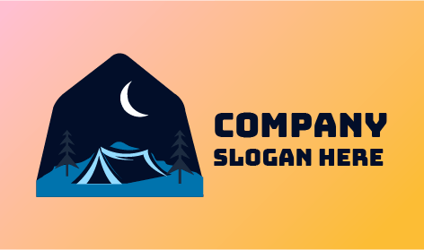 Logotipo De Inverno De Acampamento Noturno