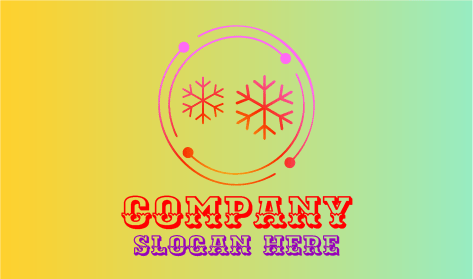 Logotipo Redondo De Flocos De Neve De Inverno