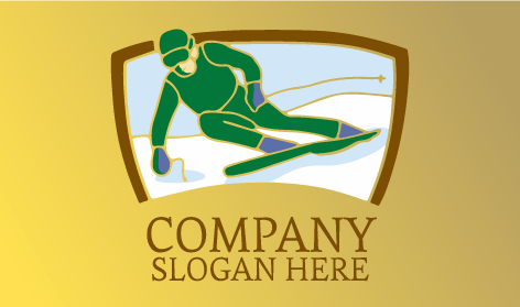 Logotipo De Inverno De Salto De Esqui