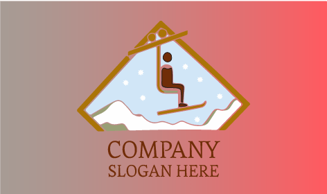 Logotipo De Inverno Da Cadeira Do Teleférico