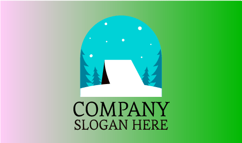 Logotipo De Inverno De Acampamento Com Neve
