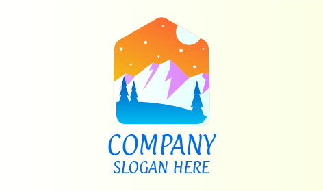 Esplêndido Logotipo De Inverno à Noite