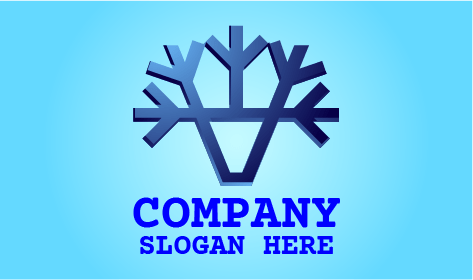 Logotipo Elegante De Inverno Com Neve