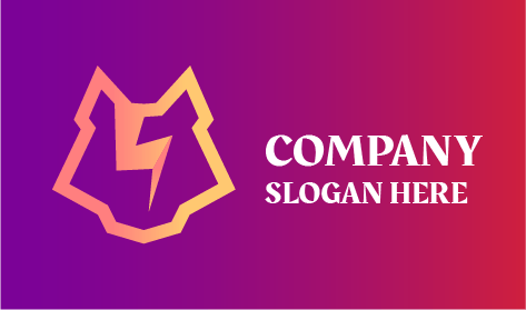 Logotipo Abstracto De Lobo Salvaje Dorado