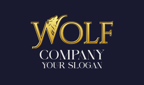 Attractive Typography Wolf Logo