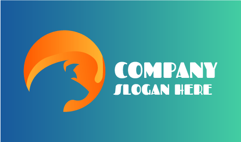 Logotipo De Silueta De Lobo Azul