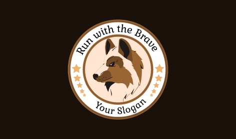 Brown Brave Wolf Logo