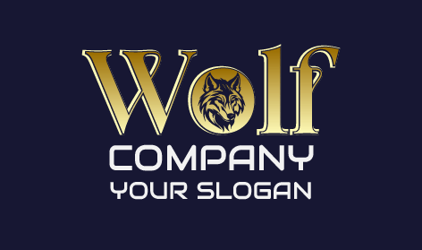 Engraved Gold Wolf Logo